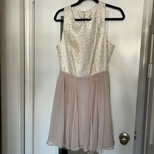 Cream and gold flowy dress